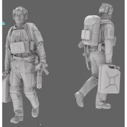 Black Snake Sas-04-16 1/16 1er Rpima French Sas Resin Figure Kit