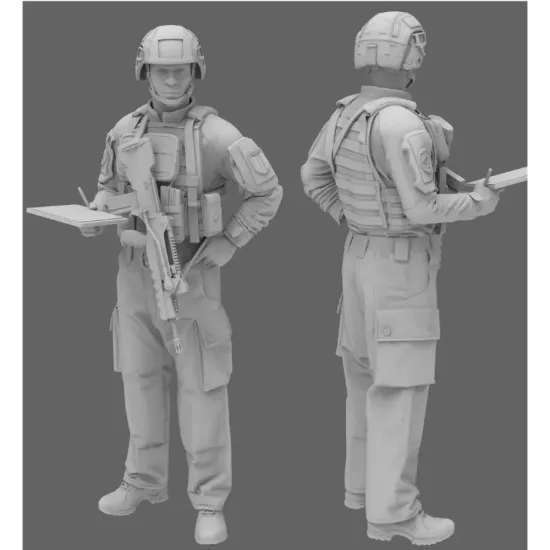 Black Snake Fr-06-16 1/16 French Soldier Firing Leader Resin Figure Kit