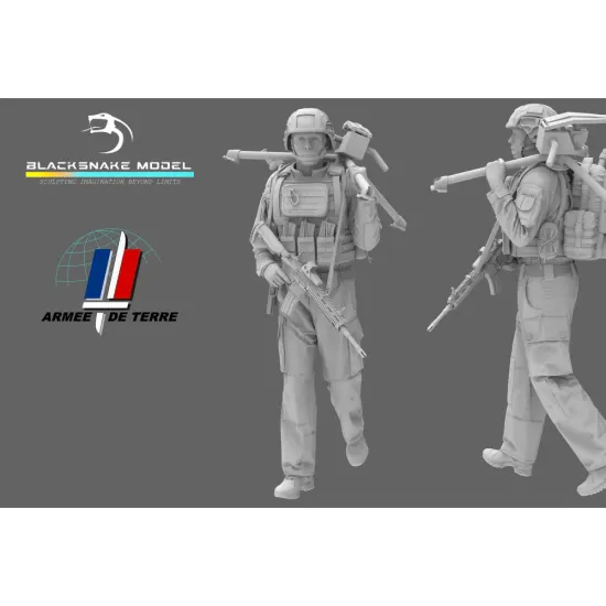 Black Snake Fr-13-16 1/16 French Soldier Tripod And Replacement Magnum 58 Cannon Resin Figure Kit