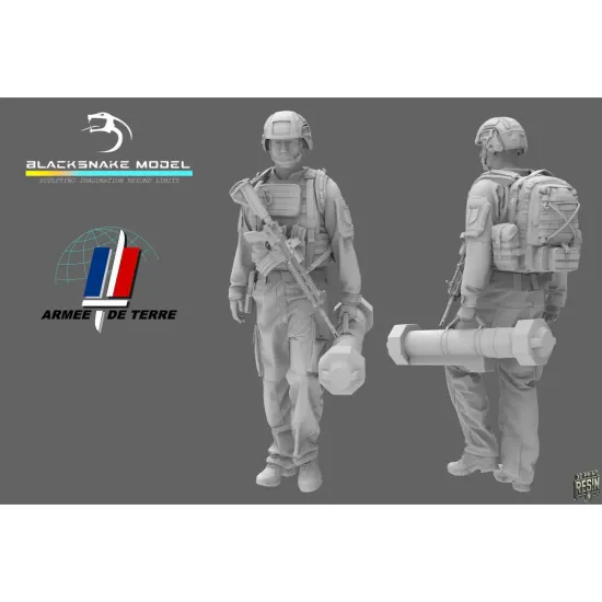 Black Snake Fr-14-16 1/16 French Soldier Eryx Launcher Resin Figure Kit