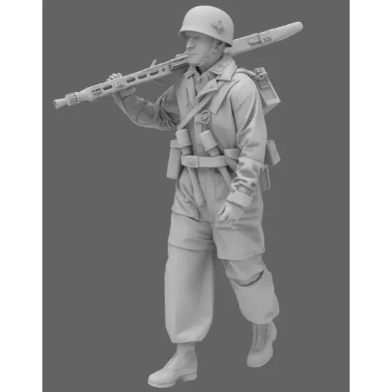 Black Snake Fsj-12-16 1/16 Fallschirmjager Mit Mg42 Resin Figure Kit