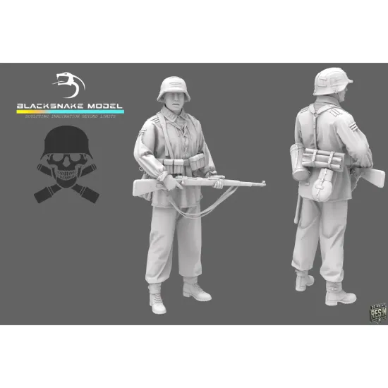 Black Snake Waffen-02-16 1/16 German Waffen Soldier Resin Figure Kit