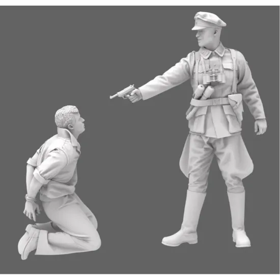 Black Snake Waffen-08-09-16 1/16 German Waffen Soldier Execution Set Resin Figure