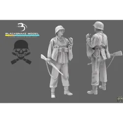 Black Snake Waffen-12-16 1/16 German Waffen Soldier Resin Figure Kit