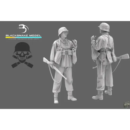 Black Snake Waffen-12-16 1/16 German Waffen Soldier Resin Figure Kit