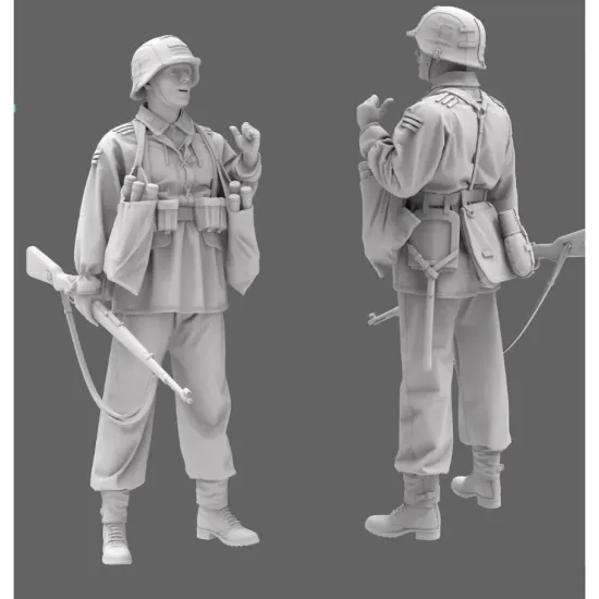 Black Snake Waffen-12-16 1/16 German Waffen Soldier Resin Figure Kit