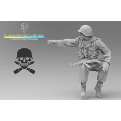 Black Snake Ttnkf-09-16 1/16 Rider Totenkopf In Winter Gear Eastern Front