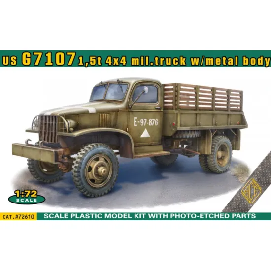 Ace 72610 1/72 Us G7107 1/5t 4/4 Cargo Truck Plastic Model Kit