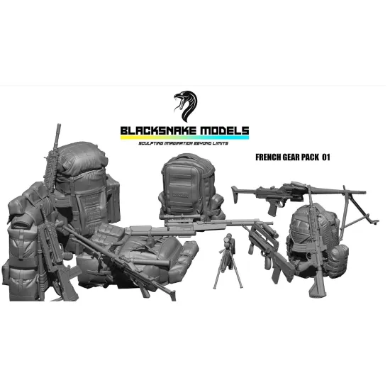 Black Snake Bs-ds-04 1/35 French Special Forces Accessory Pack Equipment Weapons