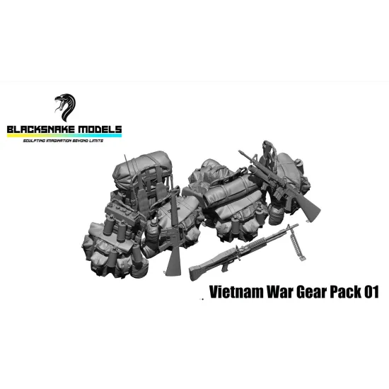 Black Snake Bs-ds-05 1/35 Vietnam War Accessories Pack Equipment Weapons Resin Model Kit