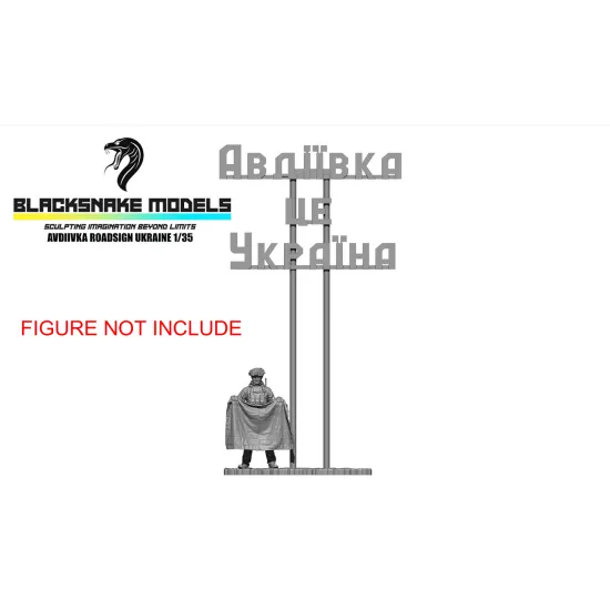 Black Snake Ds-09 1/35 Roadsign Avdiivka Ukraine Figure Not Include Resin Diorama Kit