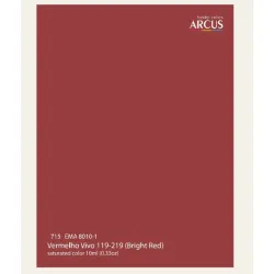 Arcus A715 Acrylic Paint Ema 8010-1 Vermelho Vivo 119-219 Bright Red Saturated Color 10ml