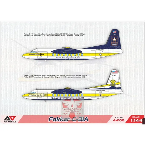 Aa Models 44106 1/144 Fokker C-31a Golden Knights Parachute Team