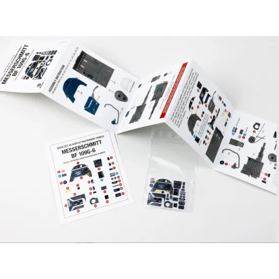 Red Fox Qs-24032 1/24 3d Decal Instrument Panels For Messerschmitt Bf 109g-6 For Airfix