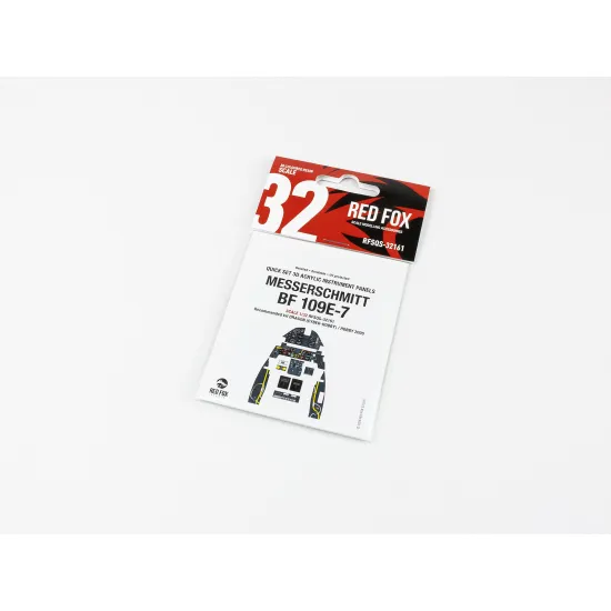 Red Fox Qs-32161 1/32 3d Instrument Panel Messerschmitt Bf 109e-7 For Dragon/Hobby 2000
