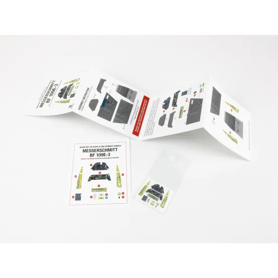 Red Fox Qs-32161 1/32 3d Instrument Panel Messerschmitt Bf 109e-7 For Dragon/Hobby 2000
