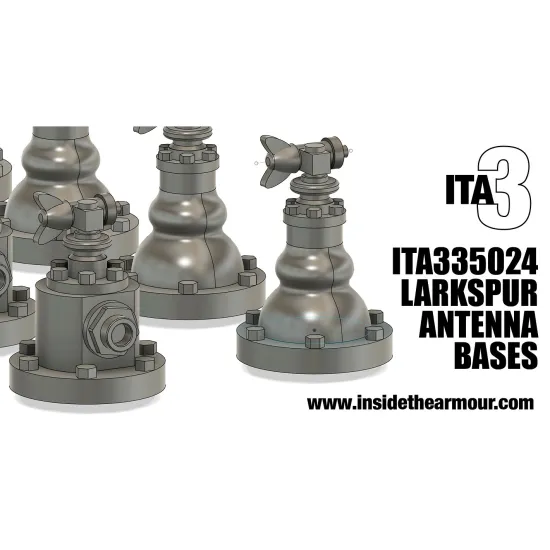 Inside The Armor Ita335024 1/35 Larkspur Antenna Bases For British Military Vehicles 1950s To 1970s