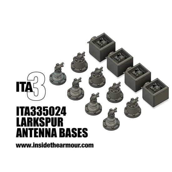 Inside The Armor Ita335024 1/35 Larkspur Antenna Bases For British Military Vehicles 1950s To 1970s