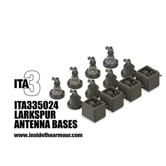 Inside The Armor Ita335024 1/35 Larkspur Antenna Bases For British Military Vehicles 1950s To 1970s