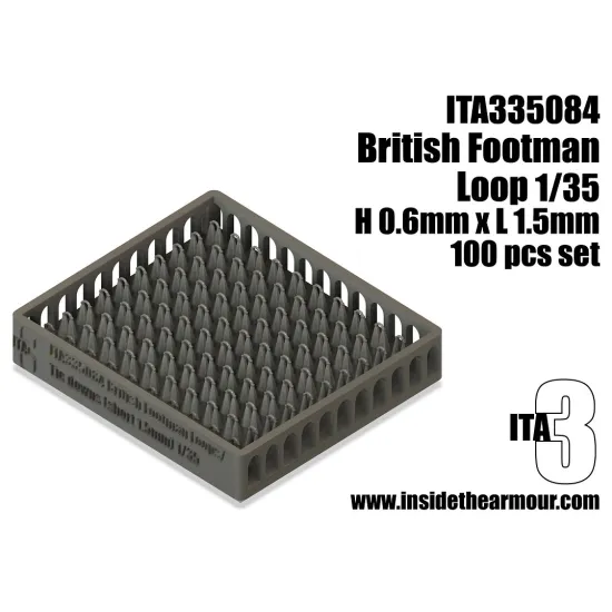 Inside The Armor Ita335084 1/35 British Tie Down Footman Loops 1.5mm L Type 1 100pcs