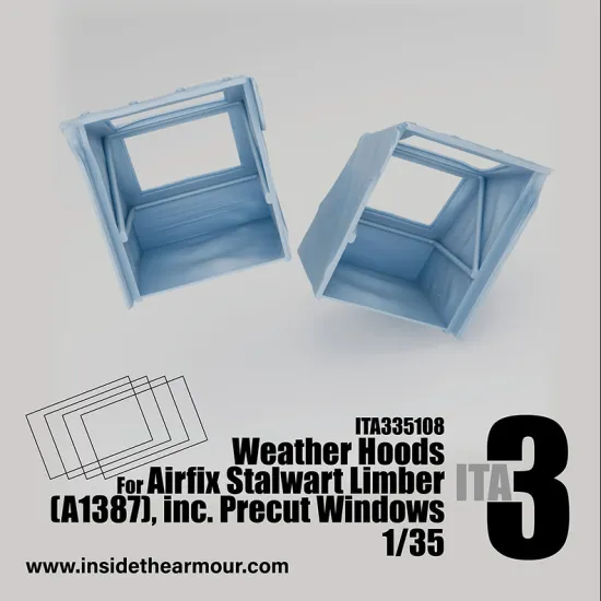 Inside The Armor Ita335108 1/35 Stalwart Weather Hoods For Airfix Limber Kit A1387