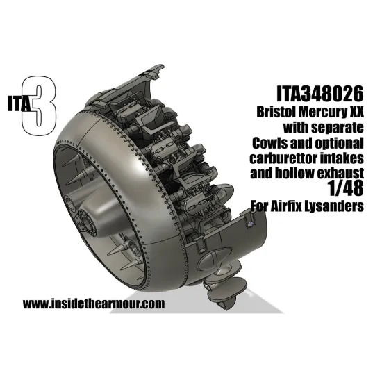 Inside The Armor Ita348026 1/48 Mercury Xx Engine Set For Airfix Lysander