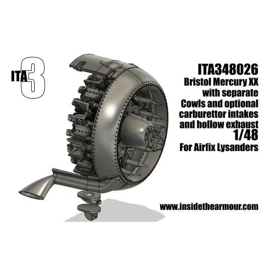 Inside The Armor Ita348026 1/48 Mercury Xx Engine Set For Airfix Lysander