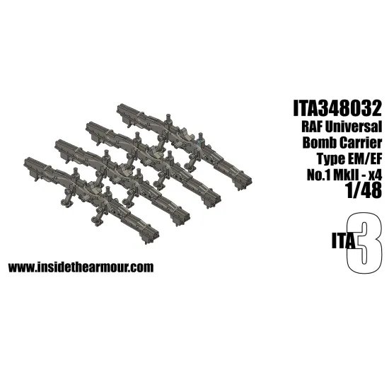 Inside The Armor Ita348032 1/48 Raf Universal Bomb Rack Ef Ef No1 Mkii X 4