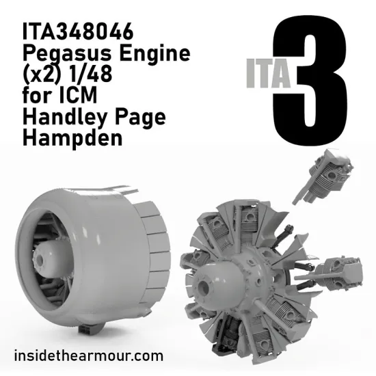 Inside The Armor Ita348046 1/48 Bristol Pegasus Engines For Icm Hampden