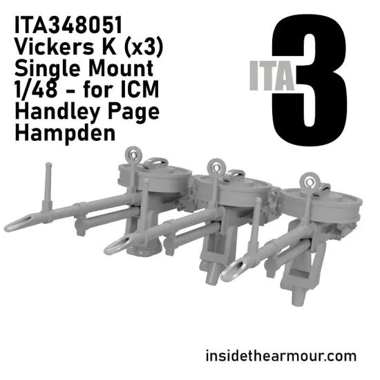 Inside The Armor Ita348051 1/48 Vickers K X3 With Mounts To Fit Icm Hampden