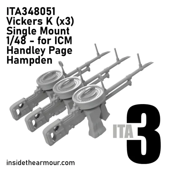 Inside The Armor Ita348051 1/48 Vickers K X3 With Mounts To Fit Icm Hampden