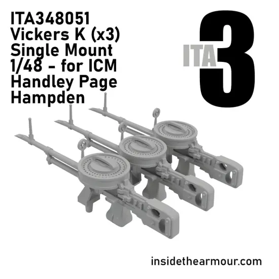 Inside The Armor Ita348051 1/48 Vickers K X3 With Mounts To Fit Icm Hampden