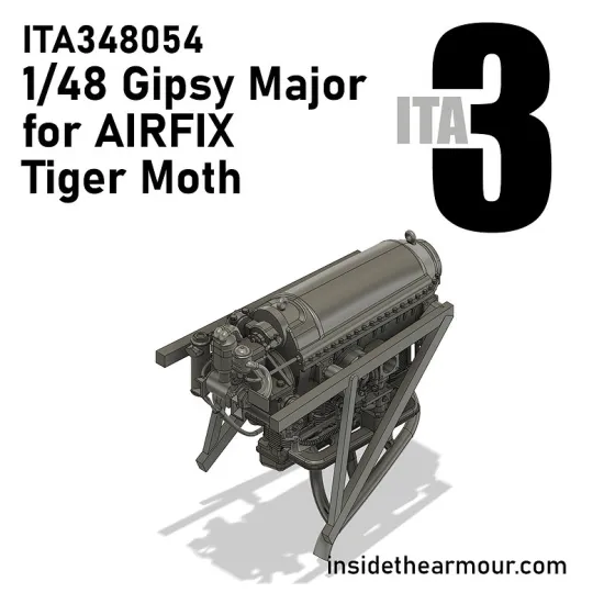 Inside The Armor Ita348054 1/48 Gipsy Major Engine For Airfix Tiger Moth