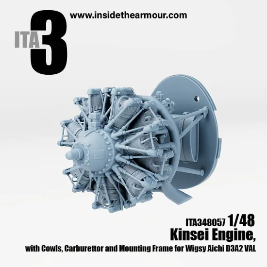Inside The Armor Ita348057 1/48 Kinsei Engine For Wingsy Kits Val, Cowls, Carburettor, Exhaust And Engine Mount