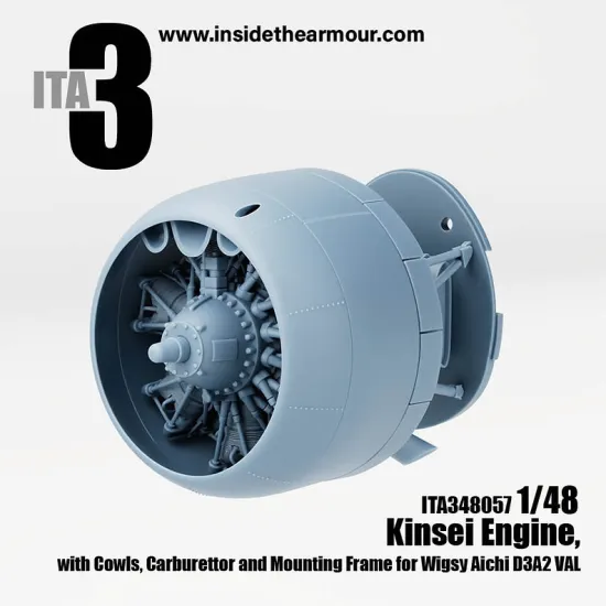 Inside The Armor Ita348057 1/48 Kinsei Engine For Wingsy Kits Val, Cowls, Carburettor, Exhaust And Engine Mount