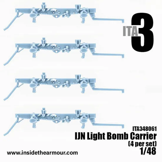 Inside The Armor Ita348061 1/48 Ijn Light Bomb Racks X4 Suitable For All D3a1, D3a2 Vals And A6m Zero Kits