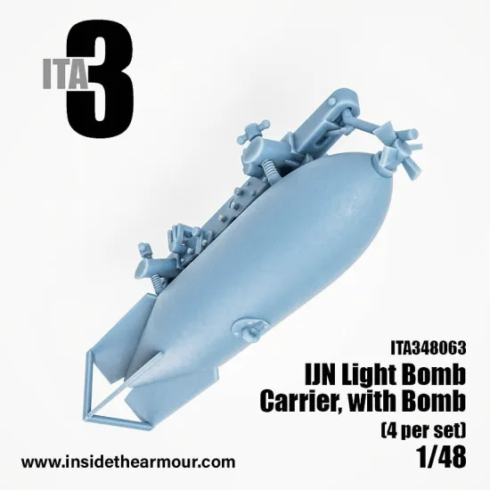 Inside The Armor Ita348063 1/48 Ijn Light Bomb Racks With Attached Bombs X4 Suitable For All D3a1, D3a2 Vals And A6m Zero Kits