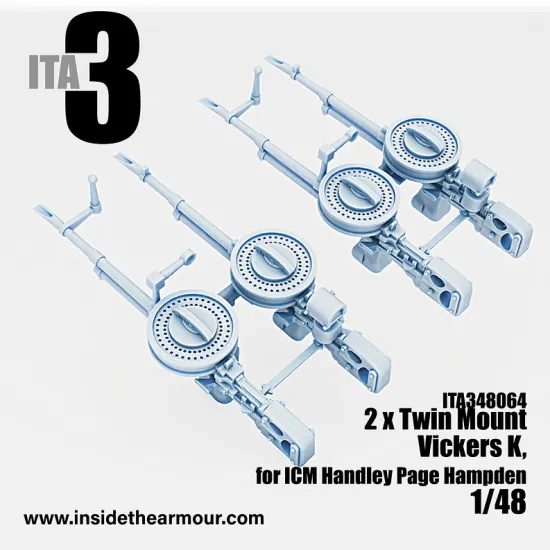 Inside The Armor Ita348064 1/48 2 Twin Mount Vickers K For Icm Hampden