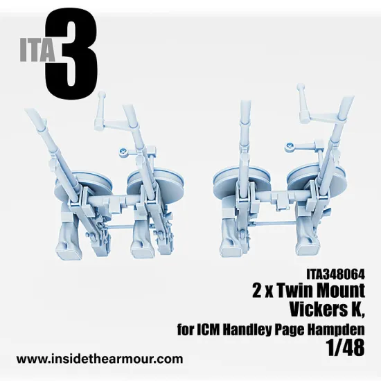 Inside The Armor Ita348064 1/48 2 Twin Mount Vickers K For Icm Hampden