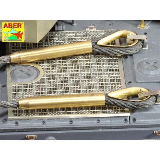 Tow cables and track cable with brackets used on Tiger I, King Tiger and Panther 1/16 Aber 16-030