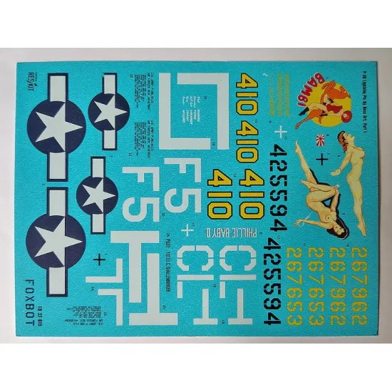 Foxbot 32-019 1/32 Decal For Lockheed P-38 Lightning Pin-up Nose Art Part I For Hobbycraft Revell Trumpeter Kits