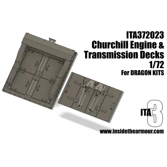 Inside The Armor Ita372023 1/72 Engine And Transmission Decks For Dml Churchills
