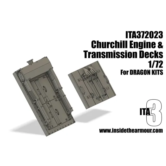 Inside The Armor Ita372023 1/72 Engine And Transmission Decks For Dml Churchills