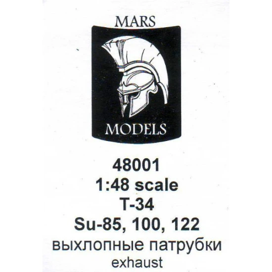 T-34, Su-85, Su-100, Su-122 exhausts 1/48 Mars Models M48001