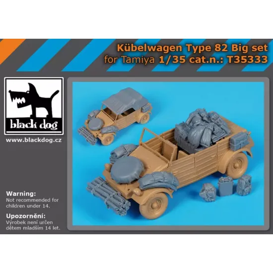 Black Dog T35333 1/35 Conversion Set For Kubelwagen Type 82 Big Set For Tamiya
