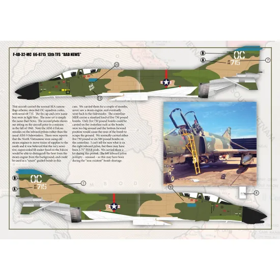 Inside The Armor D7201 1/72 Decal For 13th Tfs Mcdonnell F-4d Phantoms Over Vietnam