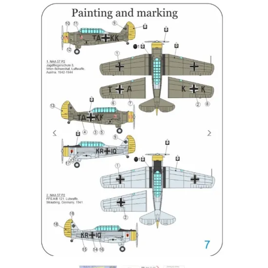 Lf Models Pe7292 1/72 Naa 57p-2 Luftwaffe Trainer 4x Plastic Kit