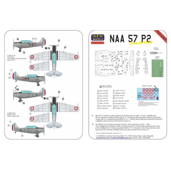 Lf Models Pe7293 1/72 Naa 57p-2 French Hope 4x France Plastic Kit