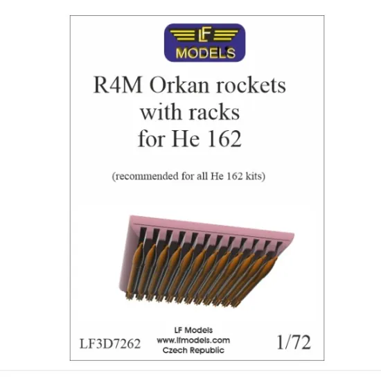Lf Models 3d7262 1/72 R4m Orkan Rockets With Racks For He 162 For All He 162 Kits