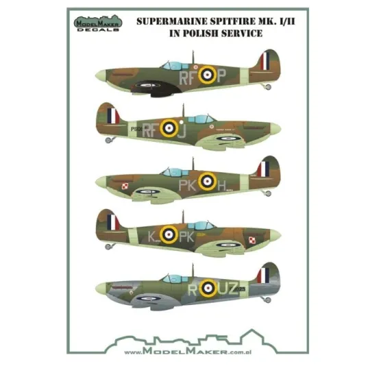 Model Maker D72074a 1/72 Decal For Spitfire Mk I/Ii In Polish Service